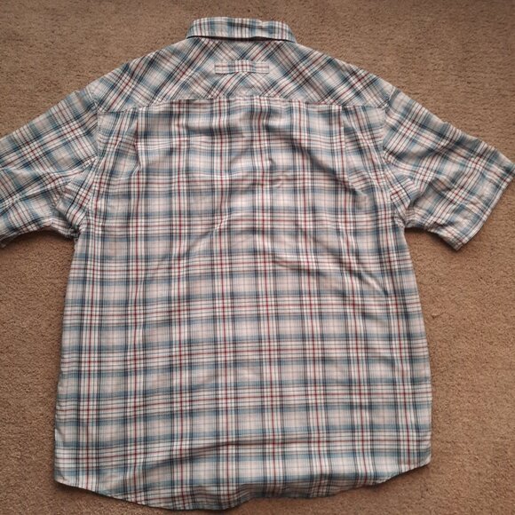Duluth Trading Co Plaid Shirt Men's Size Large Lightweight Short Sleeves - Picture 7 of 8
